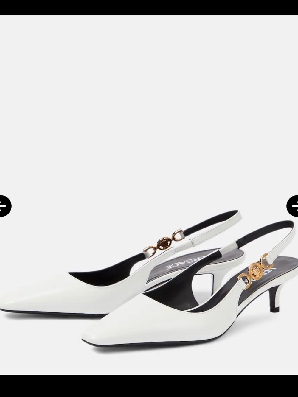 Versace - Medusa Biggie Leather Slingback Pumps - Picture 3 of 6